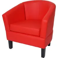 MCW Loungefauteuil -O17, fauteuil, clubfauteuil, cocktailfauteuil, MVG-gecertificeerd kunstleer ~ rood