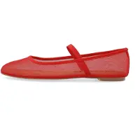 Bianco Ballerina met riempjes 'Lilia' rood