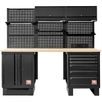 Facom RWS2 - 2,17m Set | Houten Werkblad | Zwart - RWS2-11BS