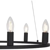 QAZQA Industriële hanglamp zwart 9-lichts - Knight