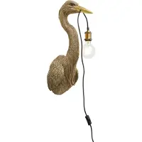 Kare Wandlamp Animal Heron, messing / goud, Woon-/ Eetkamer, Kunststof, wandlamp