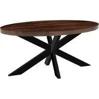 Lizzely Garden & Living Eettafel ovaal mangohout 160cm James walnoot bruin ovale industriële tafel duurzaam mango eetkamertafel