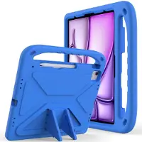 Mobigear Tablethoes geschikt voor Apple iPad Air 13 Inch (2024) Kinder Tablethoes met Handvat | AeroArmor + Stylus Houder - Blauw