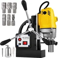 Sans marque Magnetische Boormachine - Draagbare tafelboor - 1100W - Incl. 7-delige HSS Snijset - Tafelboormachine - Voor Metaalbewerking & Precisiegaten