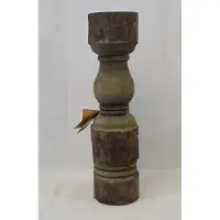 Riverdale - Robuust - massief houten - stoer - sober - kandelaar - Hoogte 39 - Ø 11 cm.