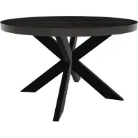 Lizzely Garden & Living Eettafel rond mangohout 130cm Jones zwart ronde industriële tafel duurzaam mango eetkamertafel