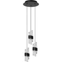 Lucide KLIGANDE - Hanglamp - Ø 25 cm - LED Dimb. - 3x8W 2700K - Zwart
