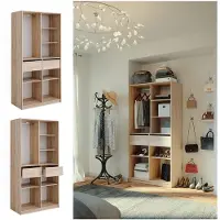 Vicco Elmo Garderobe – 100 x 200 cm met 2 laden Sonoma