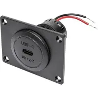 Procar Power USB-C inbouwstekker. PD/QC 60 W + MONTAGEPL. Zonder LED 12 V, 24 V