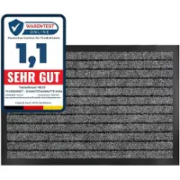 Karat Dura Deurmat - Robuust & Duurzaam - In vele Maten en Kleuren - Antislip Schoonloopmat - Voor Binnen en Buiten - Grijs - 66 x 185 cm