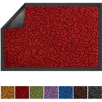 Casa Pura Vuilvangmat Brasil - Wasbare & Hoogwaardige Deurmat - voor Binnen - Schoonloopmat met Antisliprug - Deurmat voor de Entree - Donkerrood - 90 x 150 cm