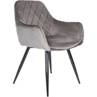 Kick Collection Eetkamerstoel Monza - Comfortabel - Zwart metalen frame - Grijs
