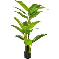 HOMCOM HOMdotCOM Echte decoratie grote decoratie palmbomen opknoping balkon bloemen kleine bamboe buiten badkamer privacy scherm ranken klimop buitenshuis plastic plant kunstmatige palmboom kunstmatige