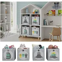 Vicco Opvouwbare box – 30 x 30 cm (luiaardmotief) Grijs