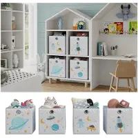 Vicco Opvouwbare box – 30 x 30 cm (ruimtevaart motief) Grijs (ruimte)