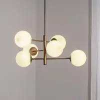 Domiluce Glazen hanglamp Aurora, dimbaar, bruin / roest, Woon-/ Eetkamer, Glas, hanglamp