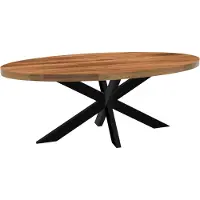 Lizzely Garden & Living Eettafel ovaal mangohout 200cm James lichtbruin ovale industriële tafel duurzaam mango eetkamertafel