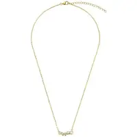 New Bling - 9NB-1568 - 925 zilveren ketting met witte stenen - 40+5 cm - goudkleurig