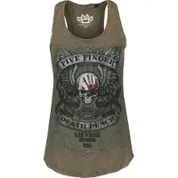 Five Finger Death Punch Top - Logo - S tot XL - voor Vrouwen - beige - Maat M