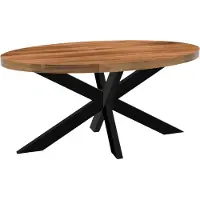 Lizzely Garden & Living Eettafel ovaal mangohout 160cm James lichtbruin ovale industriële tafel duurzaam mango eetkamertafel