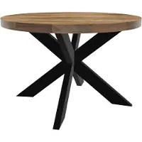 Lizzely Garden & Living Eettafel rond mangohout 120cm Jones lichtbruin ronde industriële tafel duurzaam mango eetkamertafel