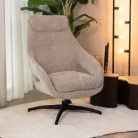 Label51 Maxwell Fauteuil - Bruin - Velvet - One Size - - Normale eetkamerstoel - Met Armleuning