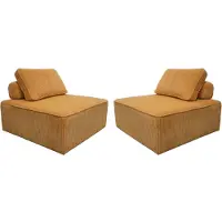 Sweeek - Set van 2 fauteuils voor modulaire bank corduroy 1 zitplaats l 90 x b 90 x h 78cm - lao