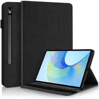 Mobigear Tablethoes geschikt voor Samsung Galaxy Tab S10 FE Plus Hoes | Tree Bookcase + Stylus Houder | Pasjeshouder voor 2 Pasjes | Telefoonhoesje voor Pinpas / OV Kaart / Rijbewijs - Zwart