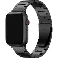 Mobigear Titanium Watch bandje geschikt voor Apple Watch Bandje Vouwsluiting | Sydney - 49/46/45/44 mm - Zwart