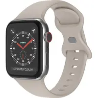 Mobigear Siliconen Watch bandje geschikt voor Apple Watch Bandje Druksluiting | Sport Dual - 49/46/45/44 mm - Taupe