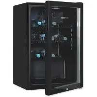 Exquisit Glazen deur koelkast GKS120-GT-160C Zwart 118 l, convectie, 3 legplateaus, deurslot, vrijstaand
