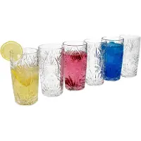 MamboCat Set van 6 STARLA longdrinkglazen reliëf - 829556