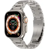 Mobigear Stalen Watch bandje geschikt voor Apple Watch Bandje Vouwsluiting | Amsterdam - 49/46/45/44 mm - Titanium