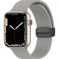 Mobigear Siliconen Watch bandje geschikt voor Apple Watch Bandje Magneetsluiting | Sport Mag - 42/41/40/38 mm - Grijs