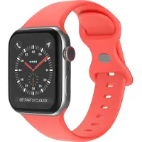 Mobigear Siliconen Watch bandje geschikt voor Apple Watch Bandje Druksluiting | Sport Dual - 42/41/40/38 mm - Koraal