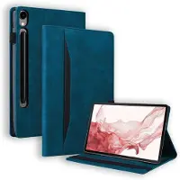 Mobigear Tablethoes geschikt voor Samsung Galaxy Tab S10 FE Plus Hoes | Folio Bookcase | Pasjeshouder voor 3 Pasjes | Telefoonhoesje voor Pinpas / OV Kaart / Rijbewijs - Blauw