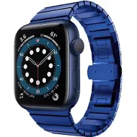 Mobigear Stalen Watch bandje geschikt voor Apple Watch Bandje Vouwsluiting | Madrid - 42/41/40/38 mm - Blauw