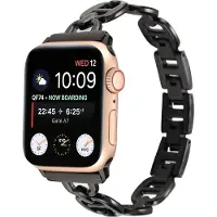 Mobigear Stalen Watch bandje geschikt voor Apple Watch Bandje Vouwsluiting | Paris - 49/46/45/44 mm - Zwart