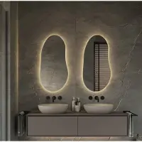 HiPP Spiegel Design SPV 22001 Organisch 45x90 cm Met Verlichting Incl. Spiegelverwarming