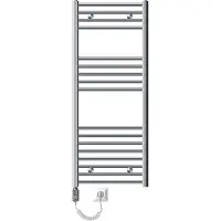 LuxeBath Elektrische badkamerradiator met verwarmingselement 1200W 500x1200 mm Chroom gebogen met zijaansluiting