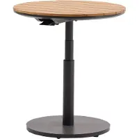 AVH-Collectie San Sebastian bijzettafel 59xH45-65 cm rond aluminium antraciet teak blad