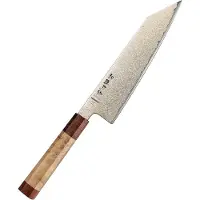 HEZHEN - Koper Damascus staal (37 laags - 12Cr18MoV kern) - X05C Retro Series - Bunka mes