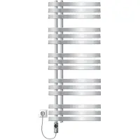 LuxeBath elektrische badkamer radiator Ijzer EN 500x1200 mm chroom met verwarmingselement 1200W thermostaat digitaal display handdoekradiator elektrische handdoekwarmer paneelradiator design radiator