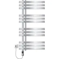 LuxeBath elektrische badkamer radiator Ijzer EM 500x1000mm chroom met verwarmingselement 600W thermostaat digitaal display, handdoekradiator elektrische handdoekwarmer paneelradiator design radiator
