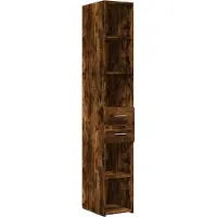 vidaXL Hoge kast 30x42,5x185 cm bewerkt hout gerookt eikenkleurig