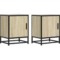 vidaXL Nachtkastjes 2st 40x31x50cm bewerkt hout en metaal sonoma eiken