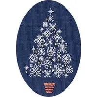 Bothy Threads Kerstkaart op donkerblauwe stof