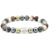 Karma armband heren 86977 Downfall Silver Logo Hexagon (LENGTE 18-20cm)