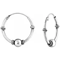 Karma Bali hoop oorringen BIJO-3 Zilver (10MM)