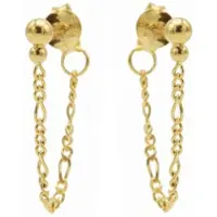 Karma chain oorbel double dots goud M2923
